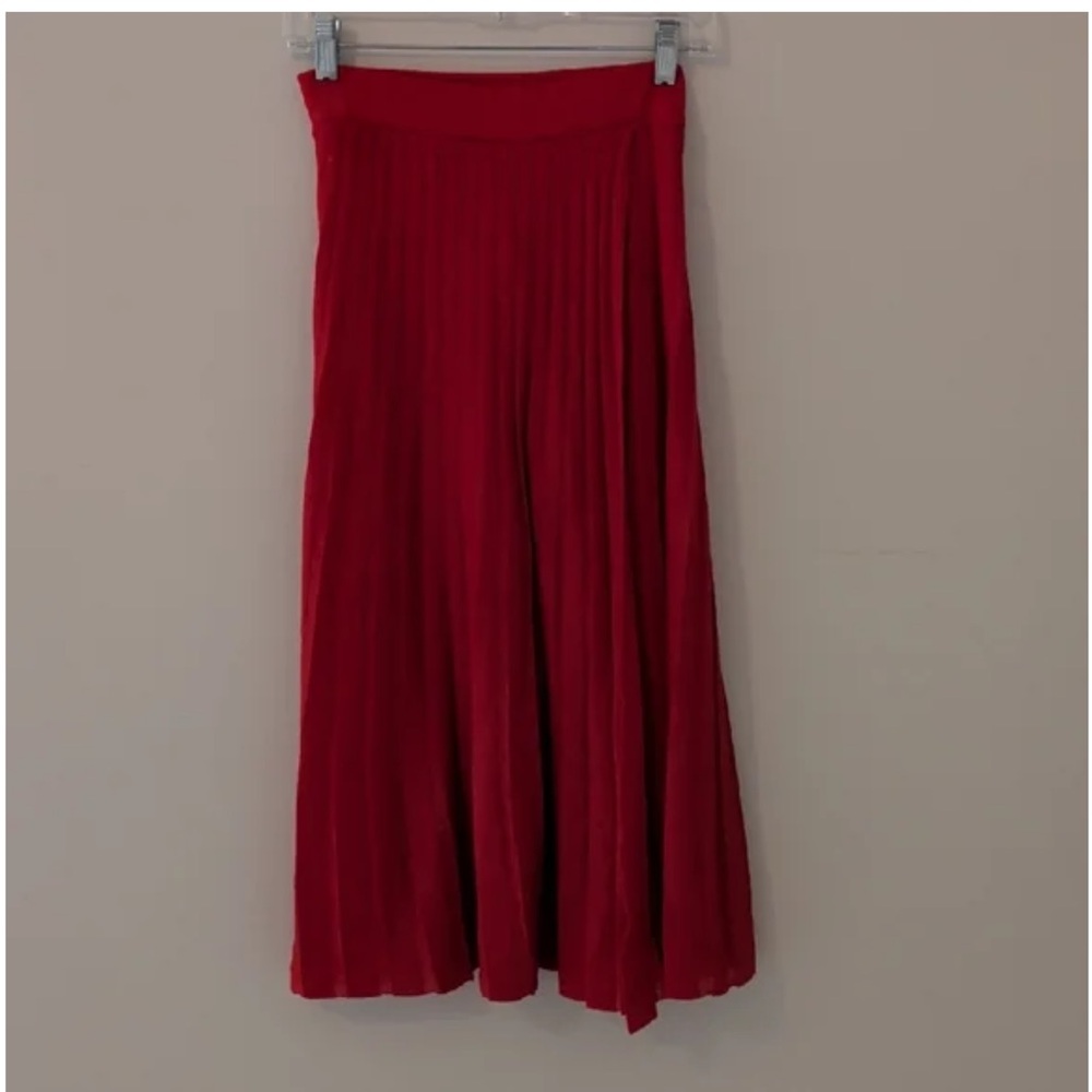 MNG Mango Red Pleated Skirt - Women's Flowing Skirt SIZE 4